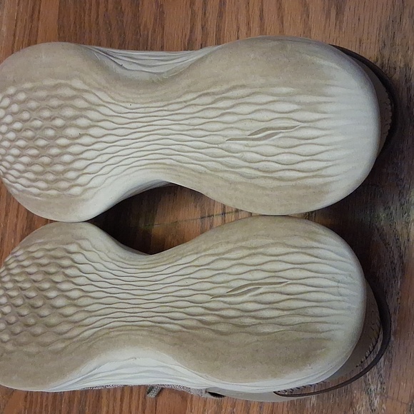 You By Skechers Women's Knit Lace-Up Slip-On Sneakers in Sparkly Taupe and White - Picture 16 of 16